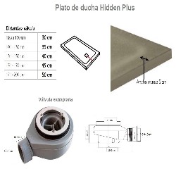 Plato de ducha GME modelo Hidden Plus marco oculto