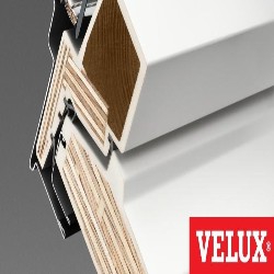 Ventana VELUX proyectante GPU 0068 poliuretano blanco con vidrio máximo aislamiento