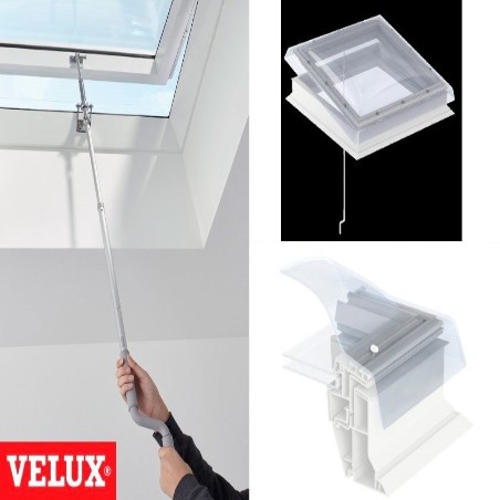 VELUX ventana manual cúpula acrílica cubierta plana