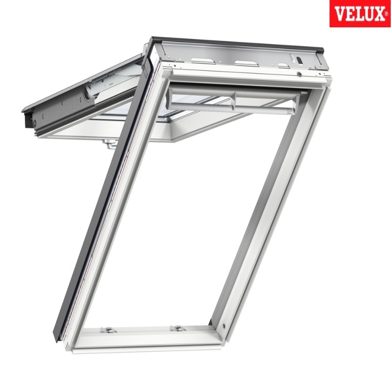 Ventana VELUX proyectante GPL 2070 blancas y vidrio laminado seguridad