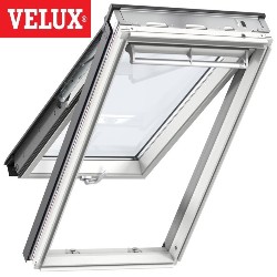 Ventana VELUX proyectante GPL 2070 blancas y vidrio laminado seguridad