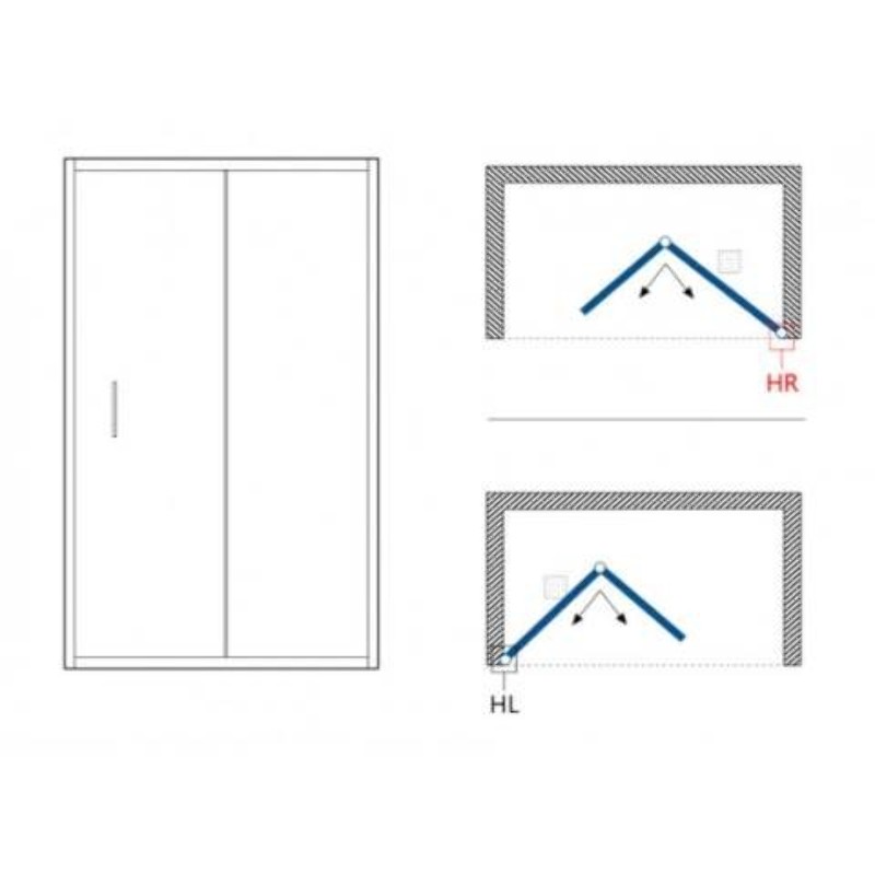 Mampara frontal plegable de ducha Doccia modelo ST Rímini