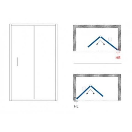 Mampara frontal plegable de ducha Doccia modelo ST Rímini