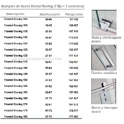Mampara de ducha acero inoxidable inoxidable GME modelo Moving