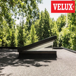 VELUX Ventana eléctrica con cúpula de vidrio liso