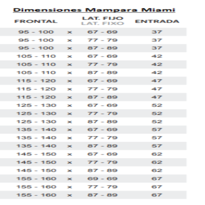 Mampara de ducha frontal corredera ST Miami