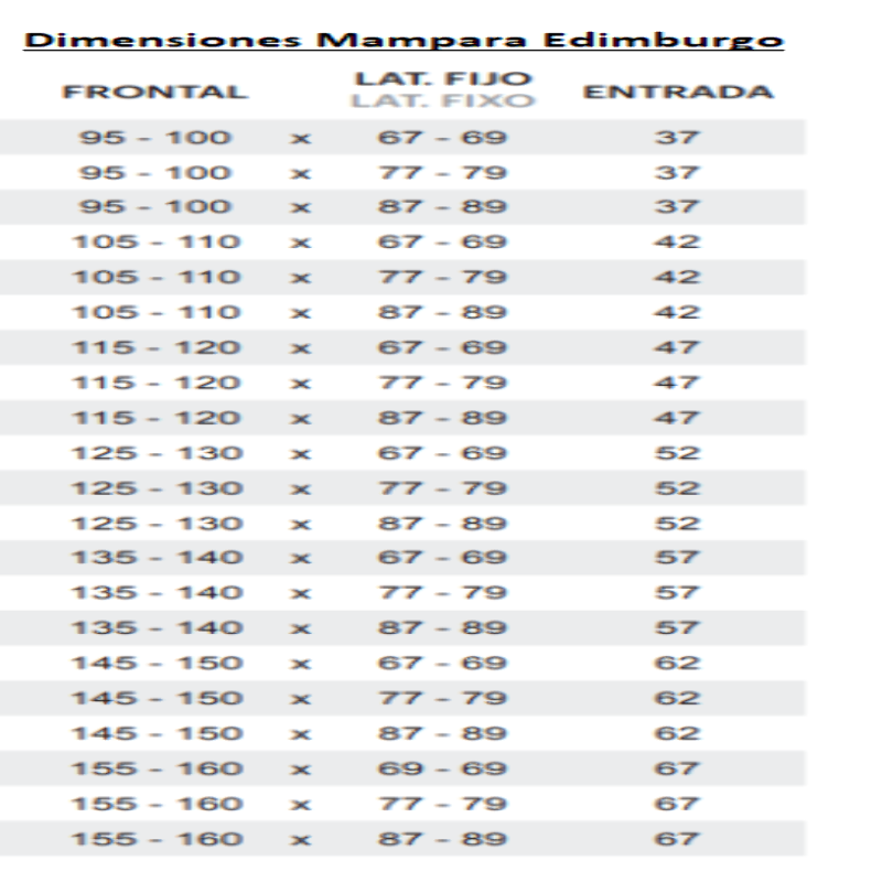 Mampara de ducha frontal corredera ST Edimburgo