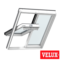 VELUX  2en1 ventana giratoria manual GGLS 2070 blanca y vidrio laminado seguridad