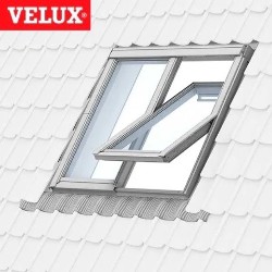 VELUX  2en1 ventana giratoria manual GGLS 2070 blanca y vidrio laminado seguridad