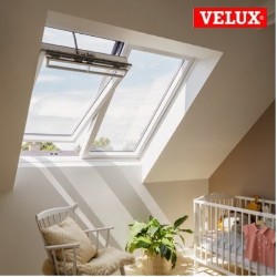 VELUX  2en1 ventana giratoria manual GGLS 2070 blanca y vidrio laminado seguridad