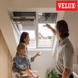 VELUX  2en1 ventana giratoria manual GGLS 2070 blanca y vidrio laminado seguridad