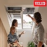 VELUX  2en1 ventana giratoria manual GGLS 2070 blanca y vidrio laminado seguridad