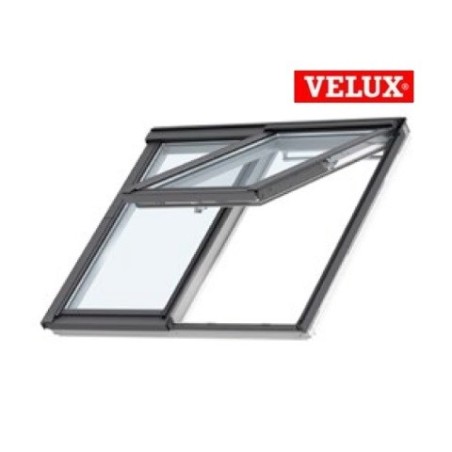 VELUX  2en1 ventana proyectante manual GPLS 2070 pintada blanca.