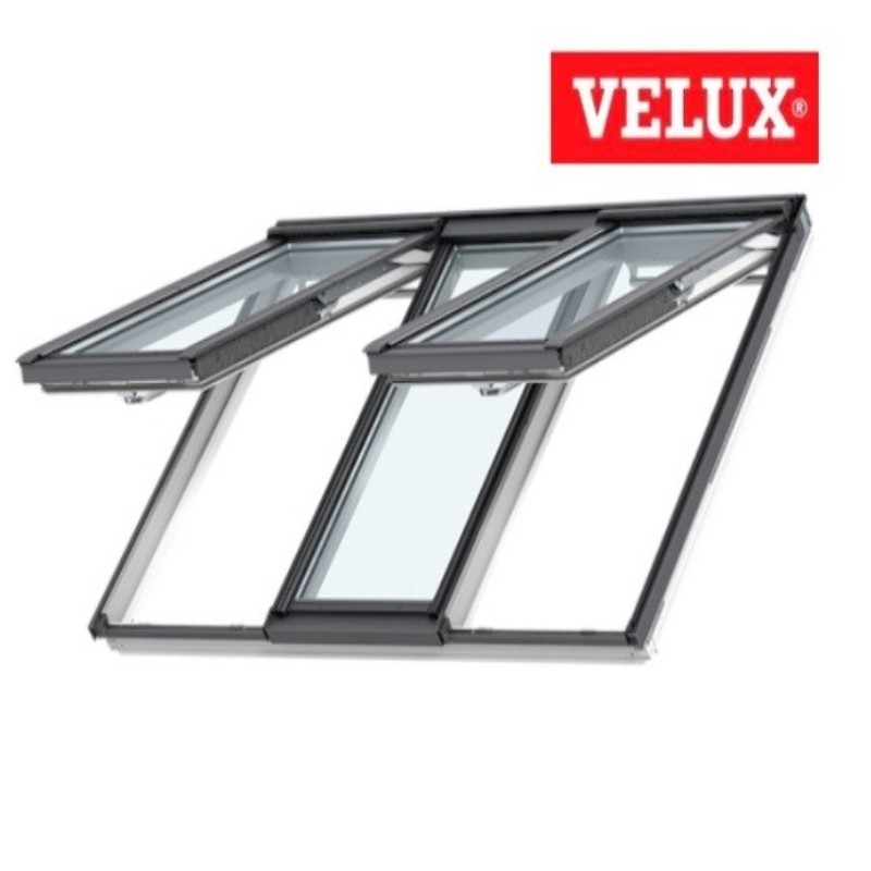 VELUX  3en1 ventana proyectante manual GPLS 2070 pintada blanca.