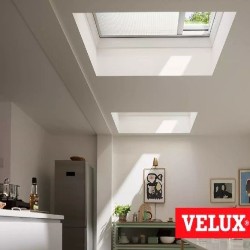 Cortinas VELUX plisadas cubierta plana acrílica