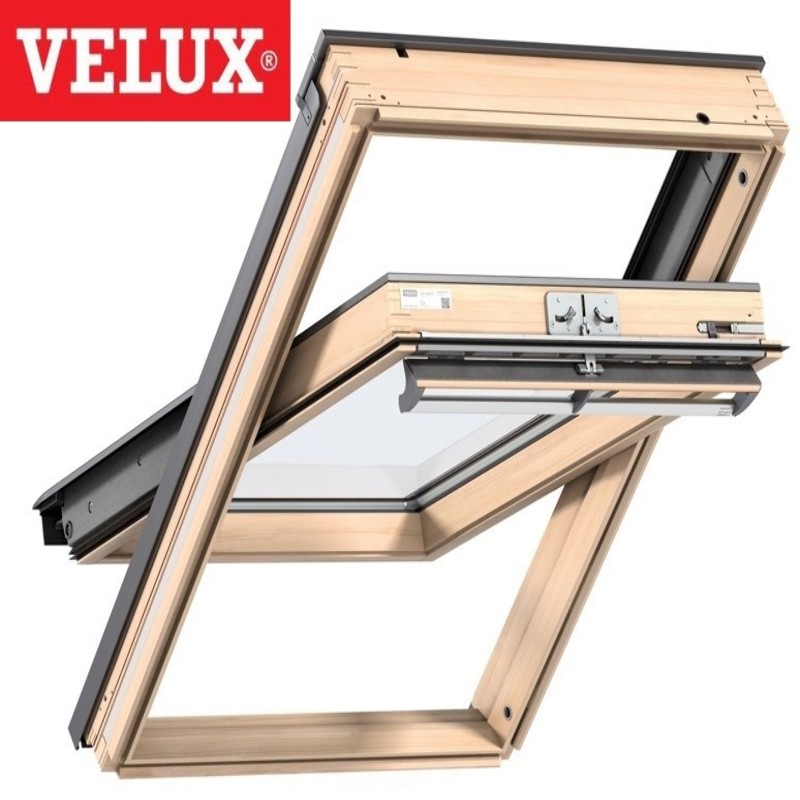 VELUX ventana giratoria GGL 3070 madera y vidrio laminado seguridad