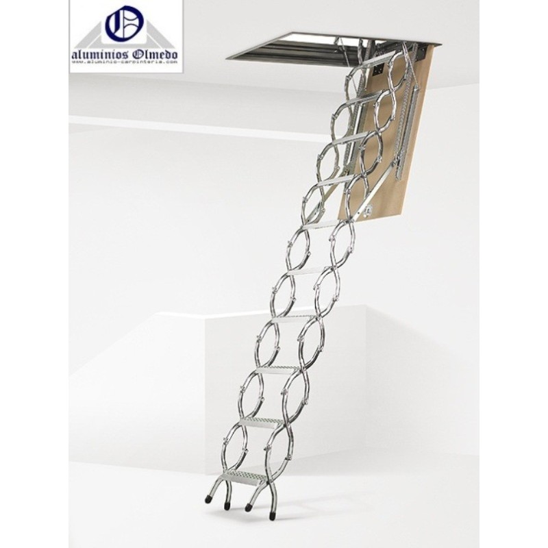 Escalera escamoteable tijera metalica ZX. Escaleras interiores baratas