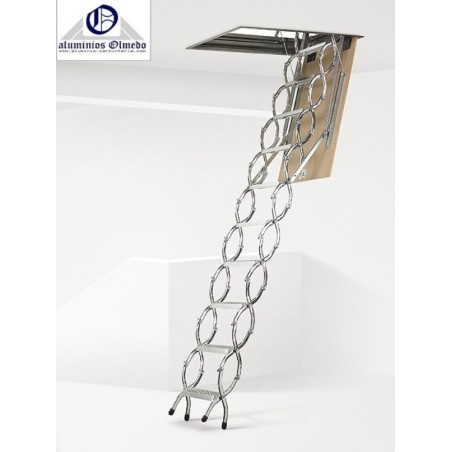 Escalera escamoteable tijera metalica ZX. Escaleras interiores baratas