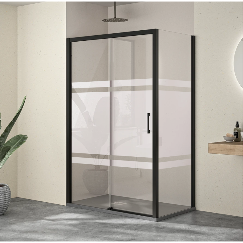 Mampara de ducha corredera con lateral fijo ST Misurii. Oferta mampara