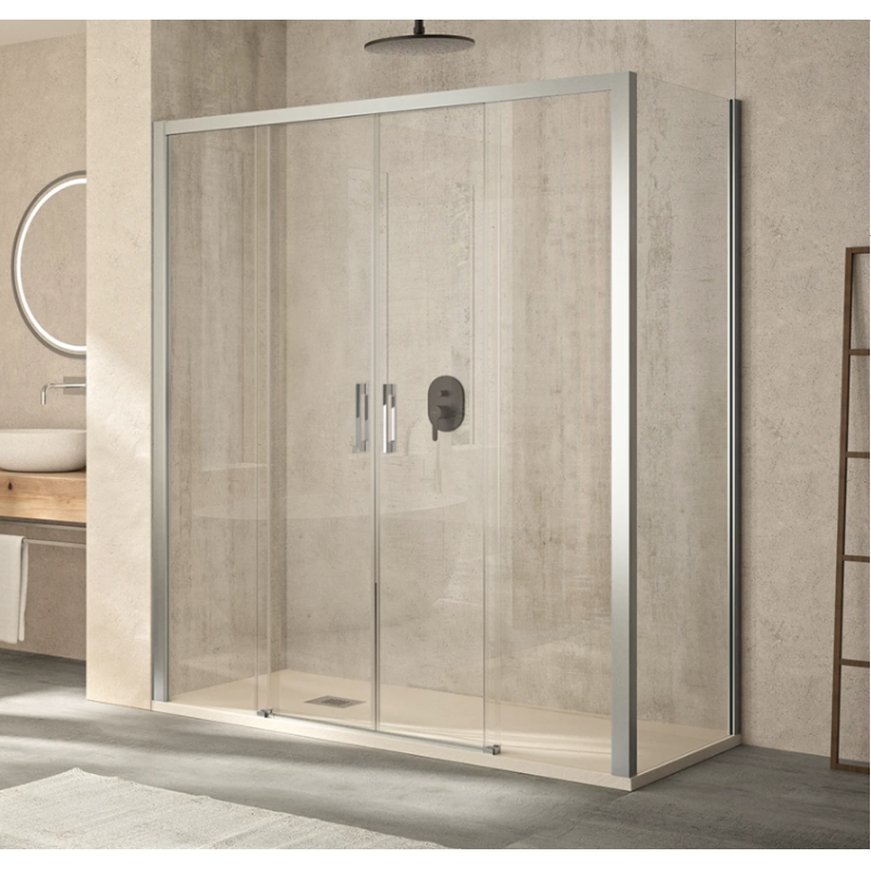 Mampara de ducha angular corredera con lateral fijo ST Guadiana.