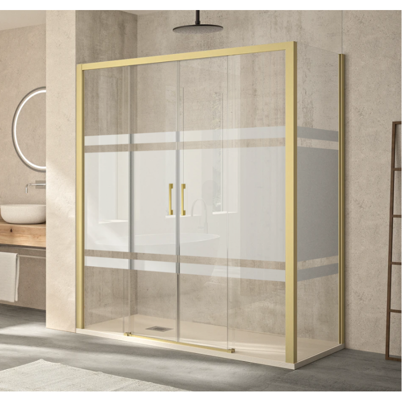 Mampara de ducha angular corredera con lateral fijo ST Guadiana.