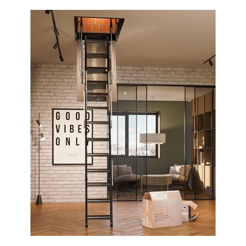 Escalera Escamoteable metalica PK4. Escalera plegable techo barata