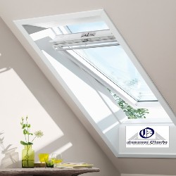 VELUX Ventana giratoria GGU 0068 poliuretano blanco y vidrio aislamiento térmico