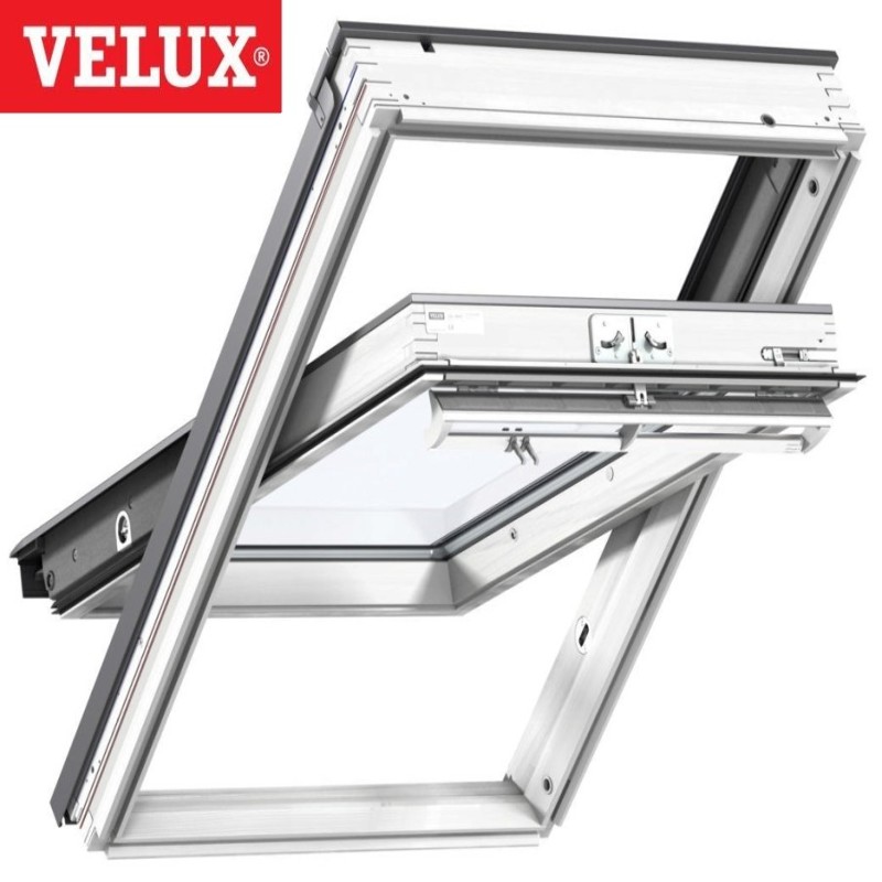 Ventana VELUX giratoria GGL 2067 blancas y vidrio Power Efficiency