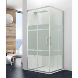 Mampara angular ducha Prestige Titan vidrio decorado