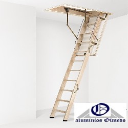 Escalera escamoteable de tramos modelo CT3 madera