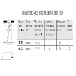 Escalera escamoteable de tramos modelo EM3 metálica lacada
