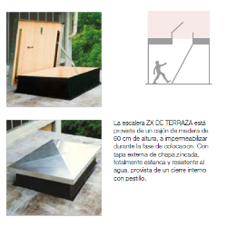 Escalera escamoteable de tijera metálica modelo ZX Terraza