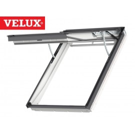 Ventana VELUX proyectante eléctrica GPU 007021 poliuretano blanco y vidrio laminado seguridad