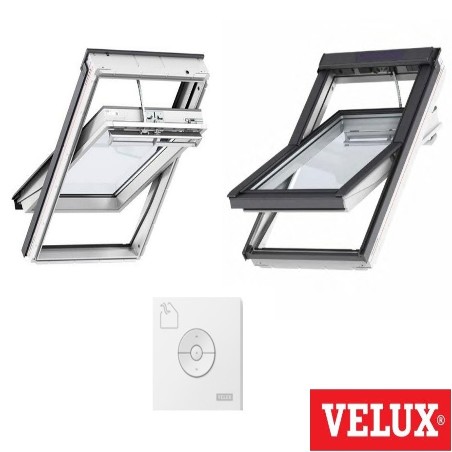 Ventana Velux giratoria GGL Integra® 207021 pintada blanca y vidrio laminado seguridad