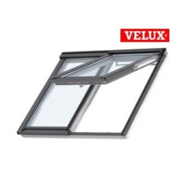 VELUX 2en1 ventana proyectante manual GPLS 2070 pintada blanca.