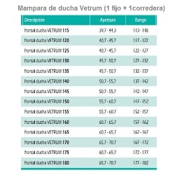 Mampara de ducha acero inoxidable GME modelo Vetrum